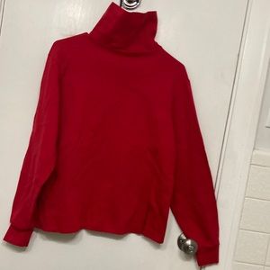 Red turtle neck sweater